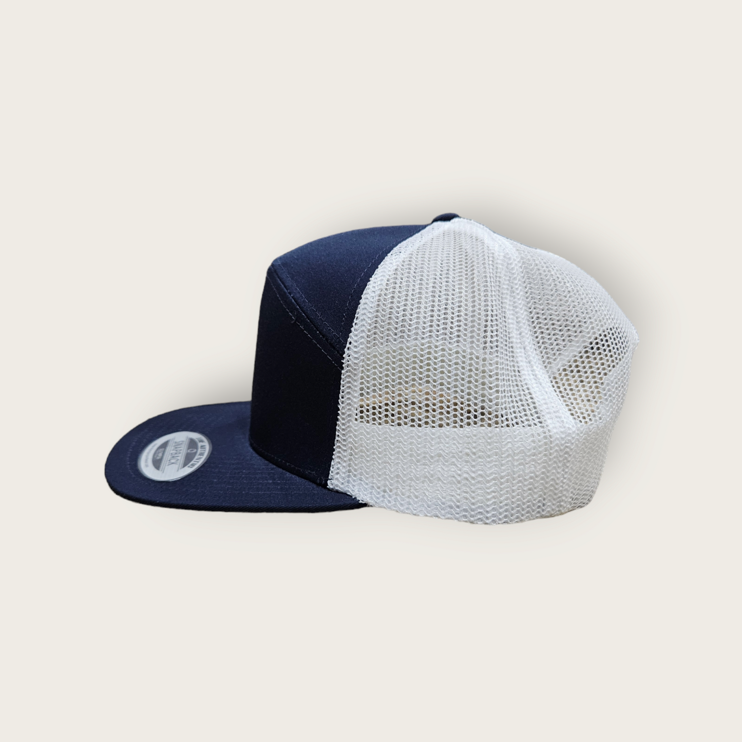 7 Panel Navy/ White Trucker Hat Snapback 115C