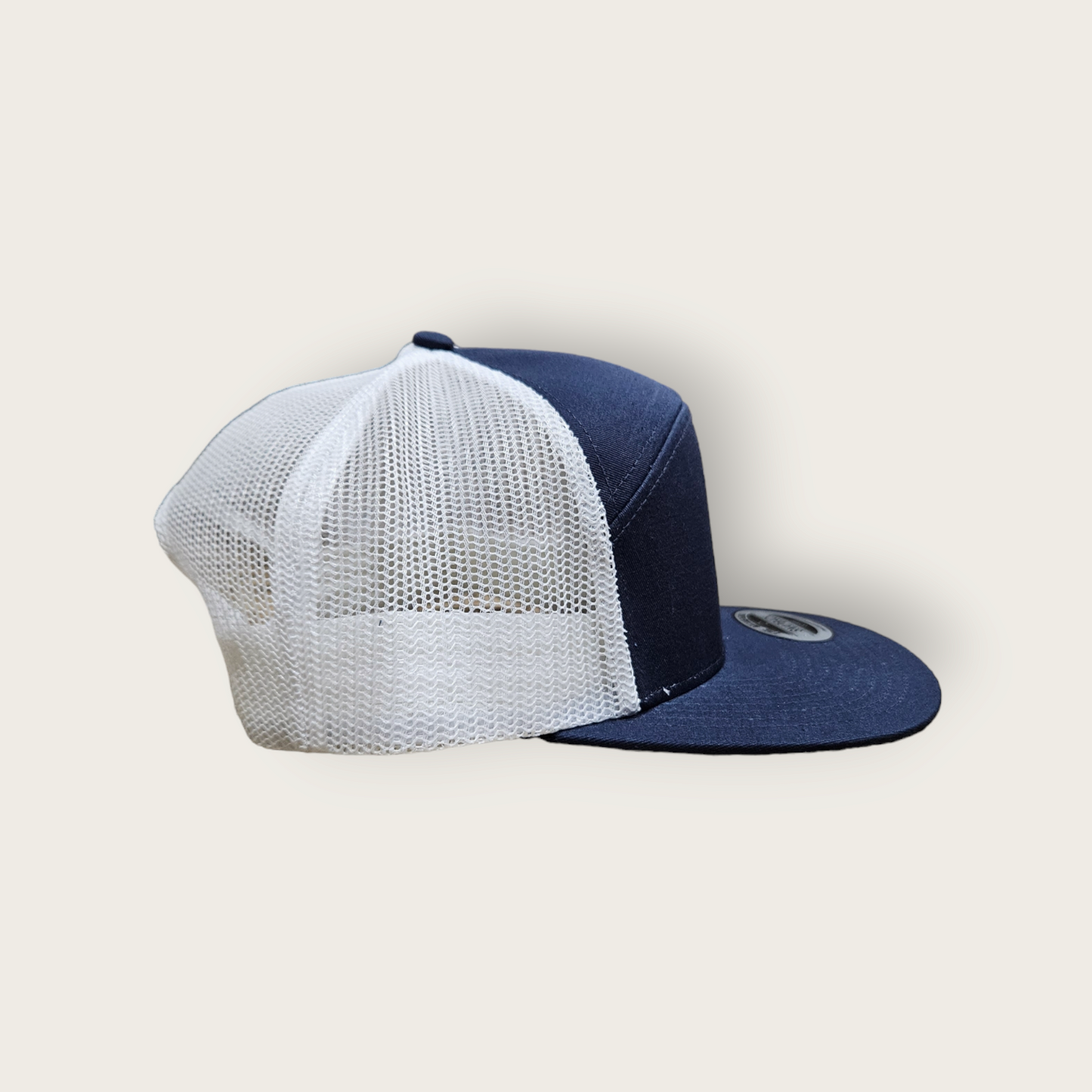 7 Panel Navy/ White Trucker Hat Snapback 115C