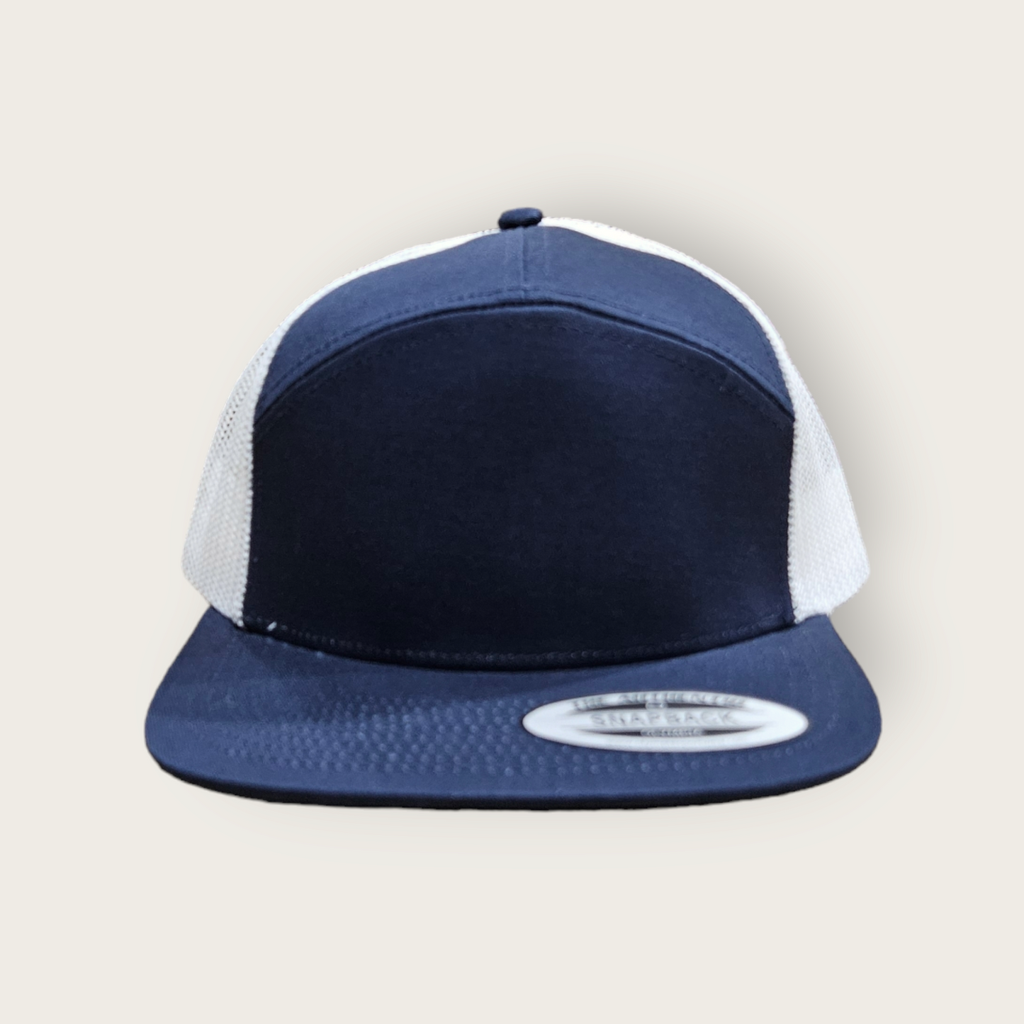 7 Panel Navy/ White Trucker Hat Snapback 115C