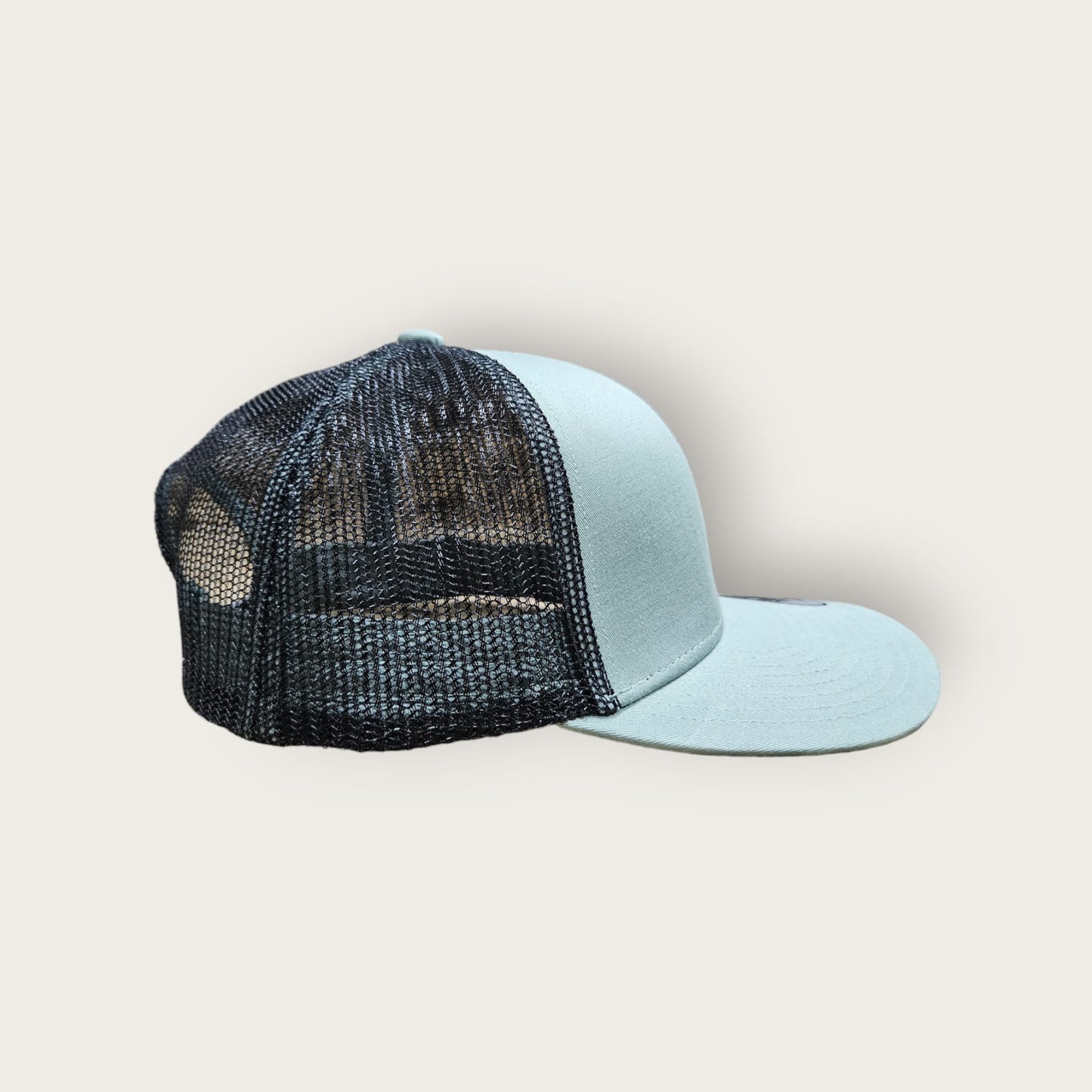 6 Panel Light Stone/ Black Trucker Hat 110C (Copy)